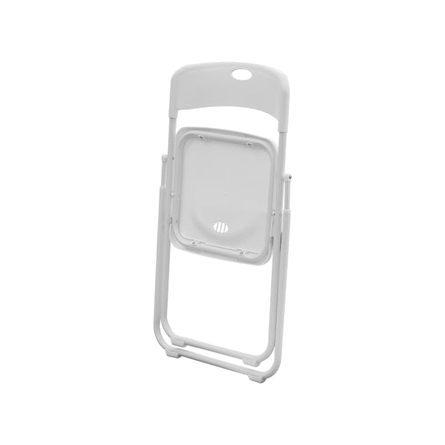 Nixon Folding Chair - White - 5 - White plastic folding chair, minimalist design, collapsible structure, ergonomic support