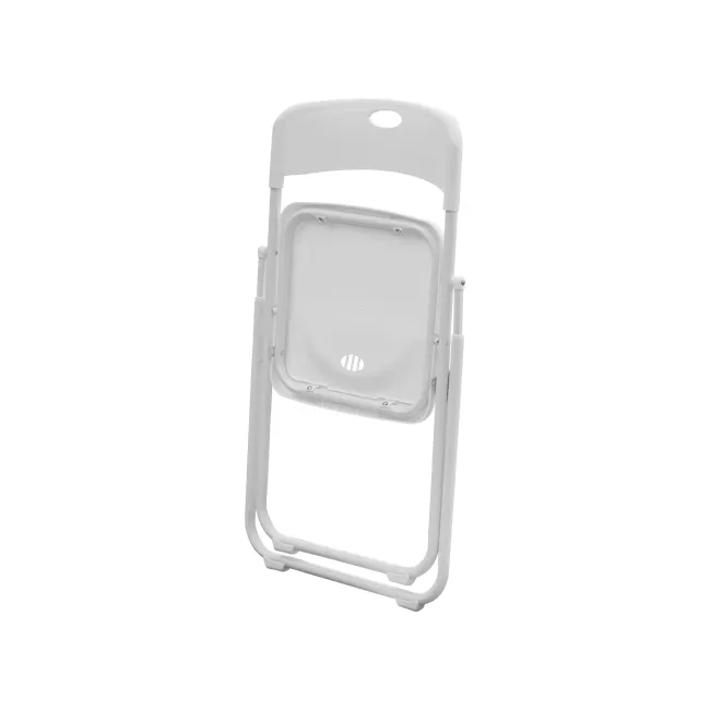 Nixon Folding Chair - White - 5 - White plastic folding chair, minimalist design, collapsible structure, ergonomic support