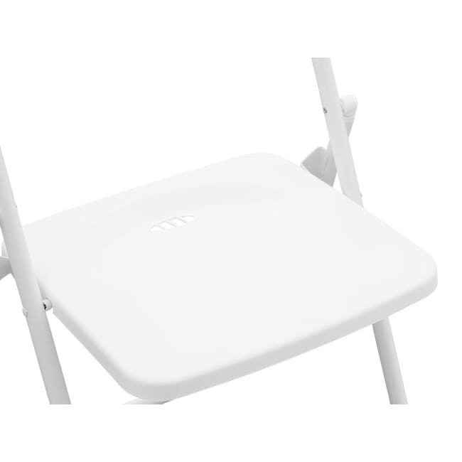 Nixon Folding Chair - White - 6 - White modern folding chair, minimalist design, sleek surface, ergonomic support, foldable