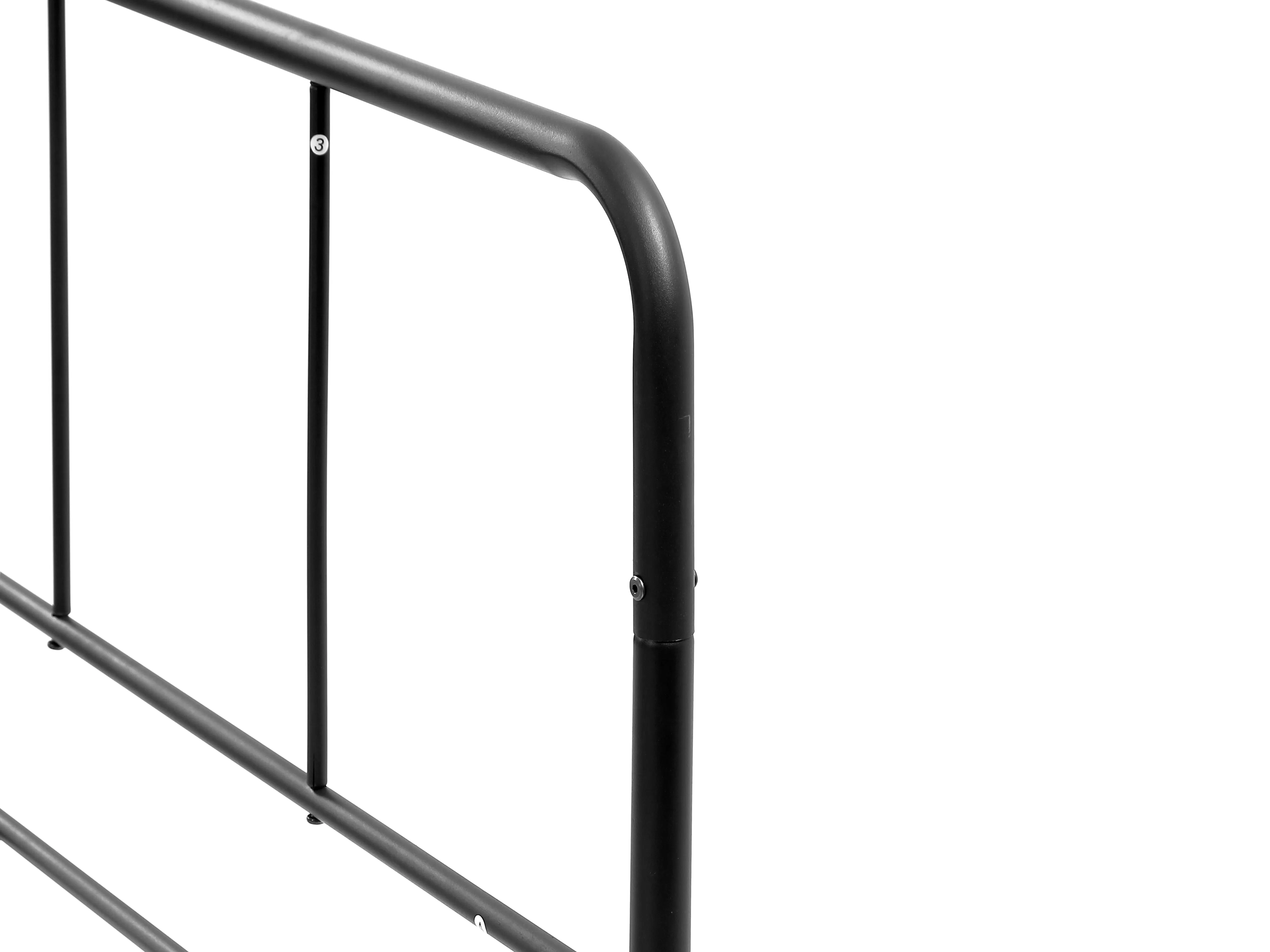 Owen Single Metal Bed - Black - 9 - Sleek metal railing with clean lines, Black metal structure with minimalist design