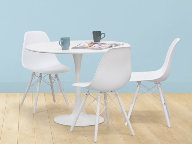 (As-is) Carmen Round Dining Table 1m - White - 22 - 9
