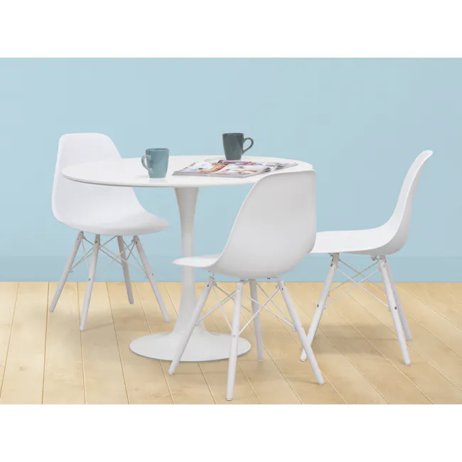 (As-is) Carmen Round Dining Table 1m - White - 25 - 12