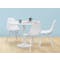 Carmen Round Dining Table 1m in White with 4 Floris Chairs in White - 2