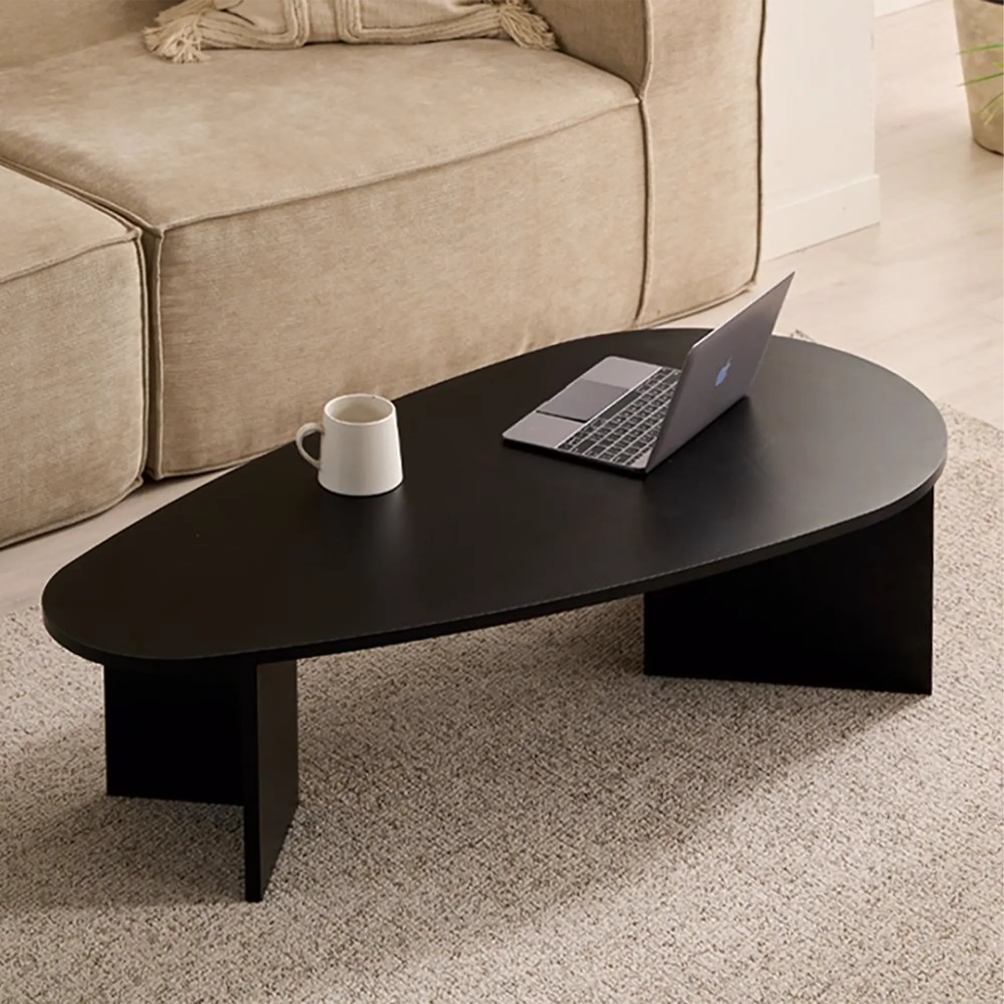 Rapio Oval Coffee Table 1.2m - Black - 10