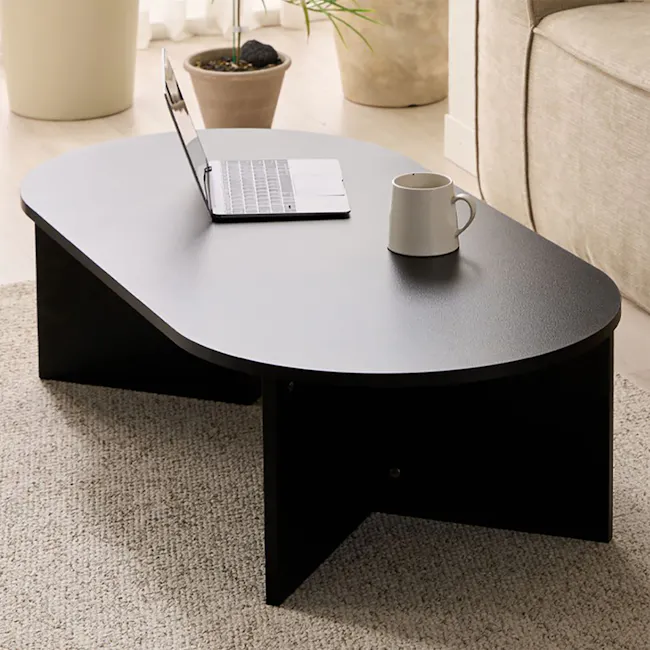 Rapio Oval Coffee Table 1.2m - Black - 9