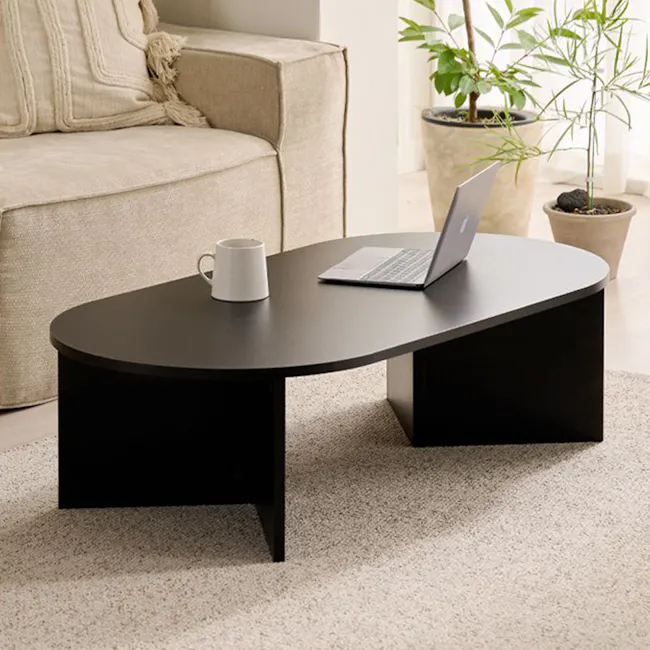 Rapio Oval Coffee Table 1.2m - Black - 3