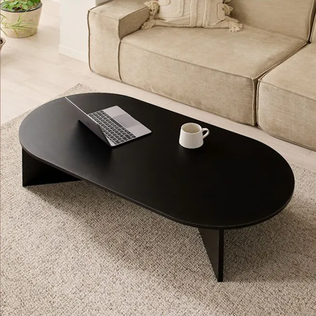 Rapio Oval Coffee Table 1.2m - Black - 2