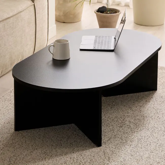 Rapio Oval Coffee Table 1.2m - Black - 4