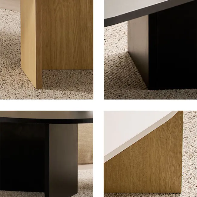 Rapio Oval Coffee Table 1.2m - Black - 7