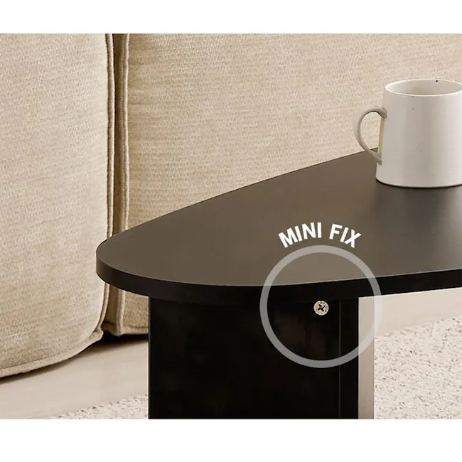 Rapio Oval Coffee Table 1.2m - Black - 6