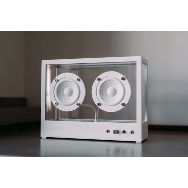 Small Transparent Speaker - Black - 6 - Translucent speaker enclosure, modern design, sleek white structure, two large