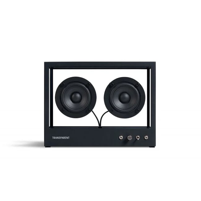 Small Transparent Speaker - Black - 1 - Sleek black speaker system with dual drivers, Transparent design for enhanced