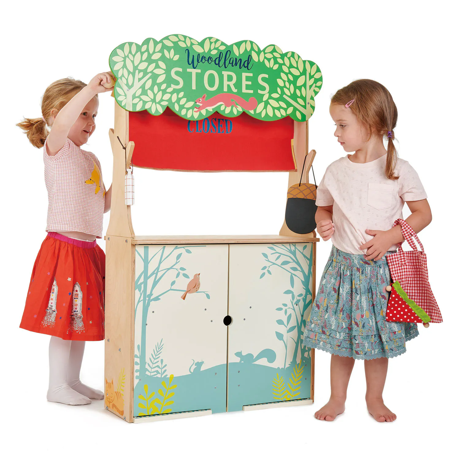 Tender Leaf Toy Kitchen - Woodland Stores and Theatre - 11 - Woodland Stores, closed sign, children's playhouse, colorful