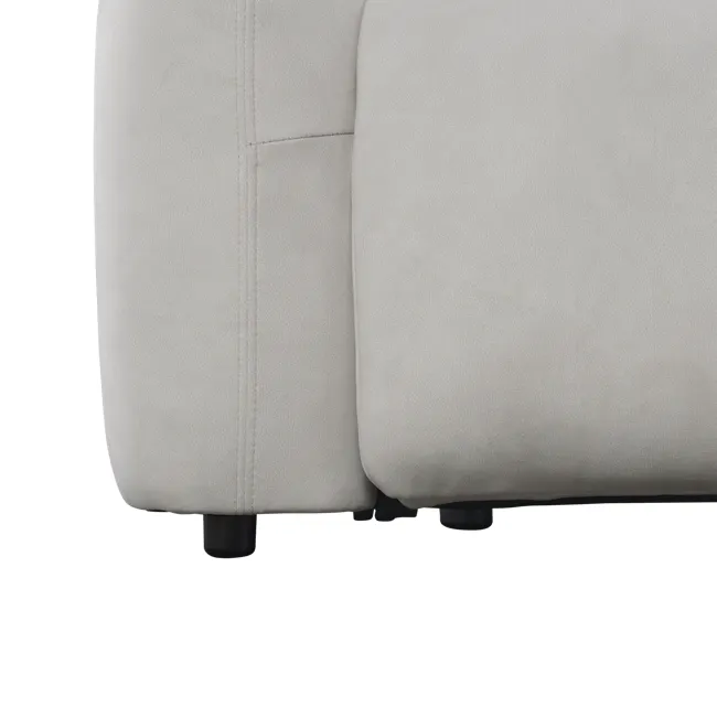 Harmony Right Arm Power Recliner Unit - Misty Grey (Scratch Resistant) - 12 - Light gray upholstered chair, minimalist
