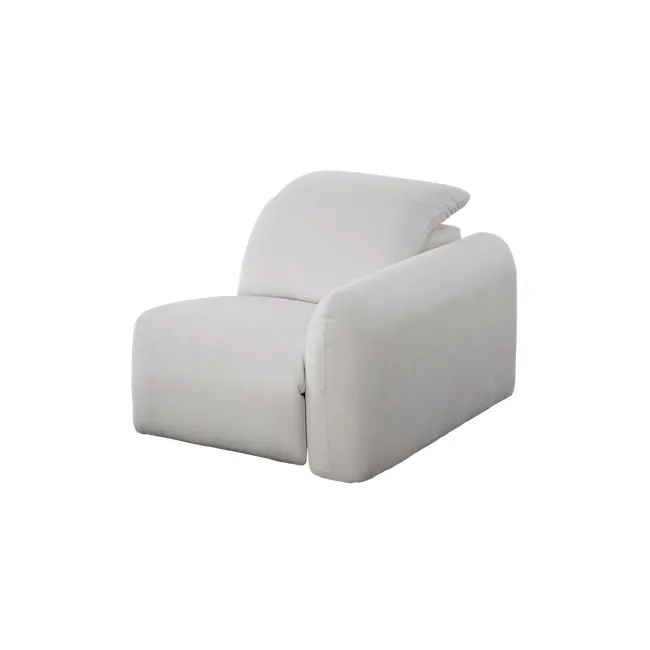 Harmony Right Arm Power Recliner Unit - Misty Grey (Scratch Resistant) - 2 - Modern minimalist sofa, light gray upholstery