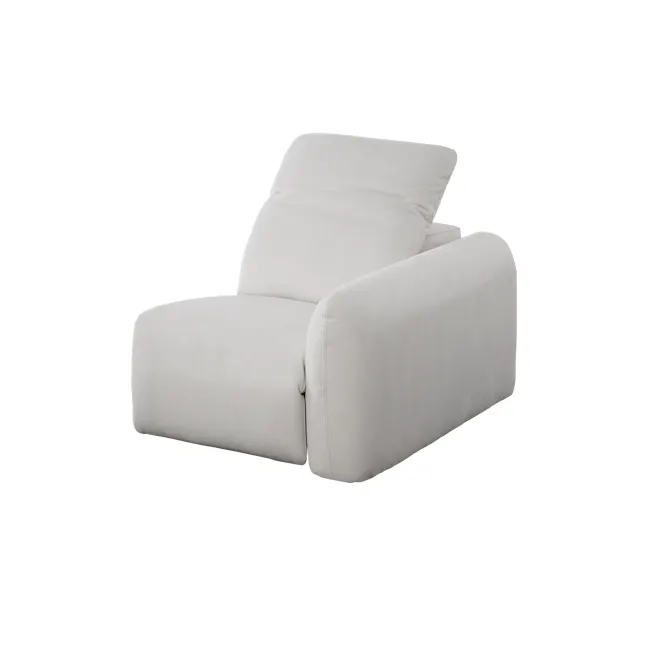Harmony Right Arm Power Recliner Unit - Misty Grey (Scratch Resistant) - 3 - Luxurious white upholstered sofa, minimalist