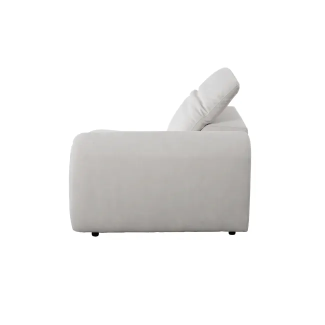 Harmony Right Arm Power Recliner Unit - Misty Grey (Scratch Resistant) - 9 - White upholstered sofa, minimalist design, soft