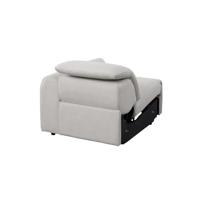 Harmony Right Arm Power Recliner Unit - Misty Grey (Scratch Resistant) - 4 - Luxurious beige sofa with sleek black accents