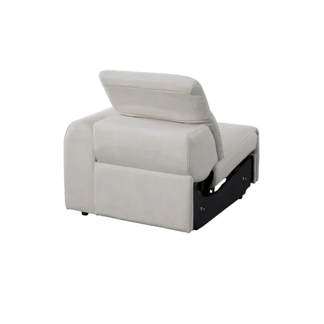 Harmony Right Arm Power Recliner Unit - Misty Grey (Scratch Resistant) - 5 - Luxurious beige upholstered recliner, modern
