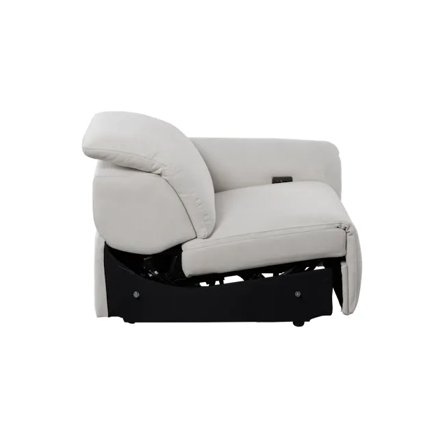 Harmony Right Arm Power Recliner Unit - Misty Grey (Scratch Resistant) - 6 - Luxurious white upholstered chair, modern
