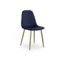 Finnley Dining Chair - Brass, Royal Blue (Velvet) - 0
