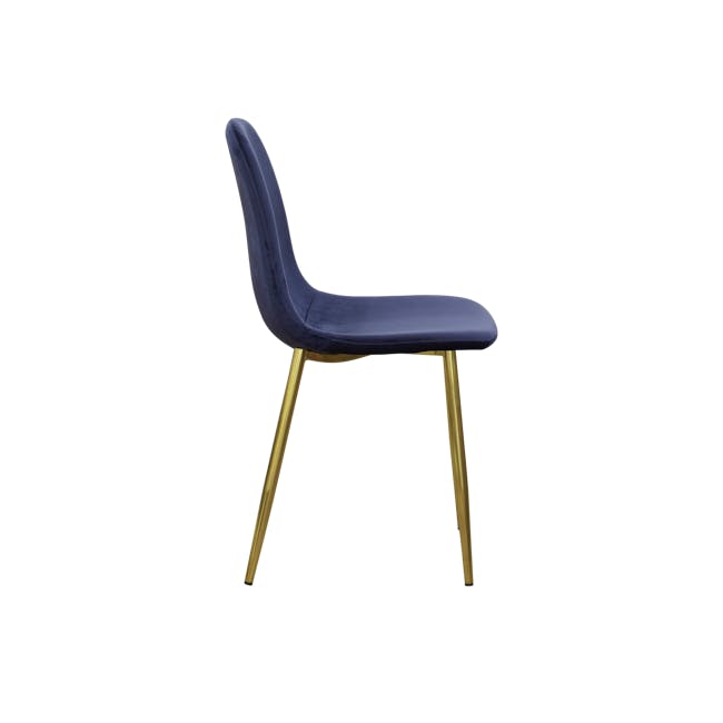 Finnley Dining Chair - Brass, Royal Blue (Velvet) - 4