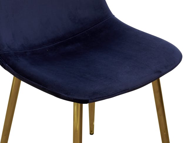 Finnley Dining Chair - Brass, Royal Blue (Velvet) - 5