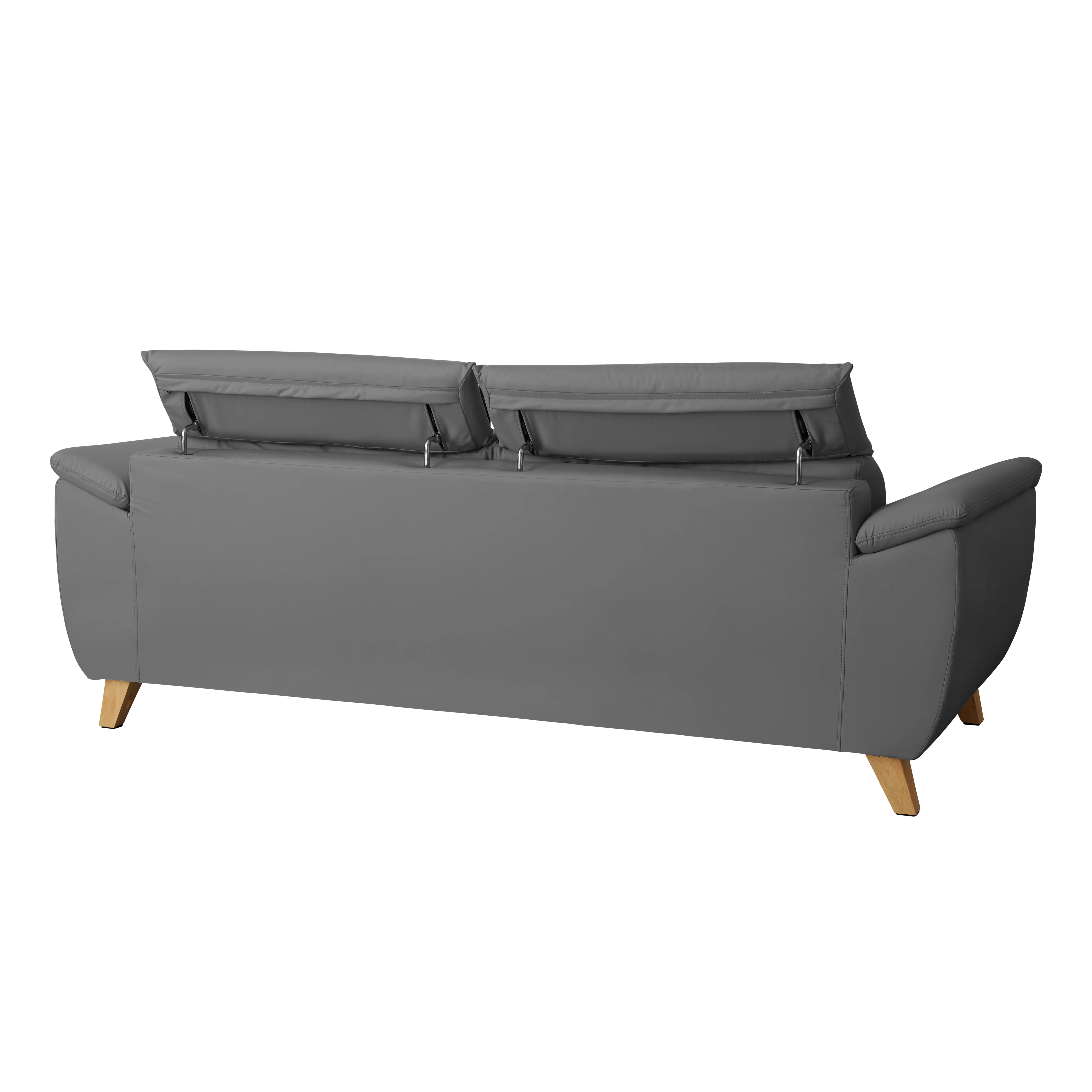 Jordyn 3 Seater Sofa with Adjustable Headrest - Dark Grey (Pet Friendly) - 7