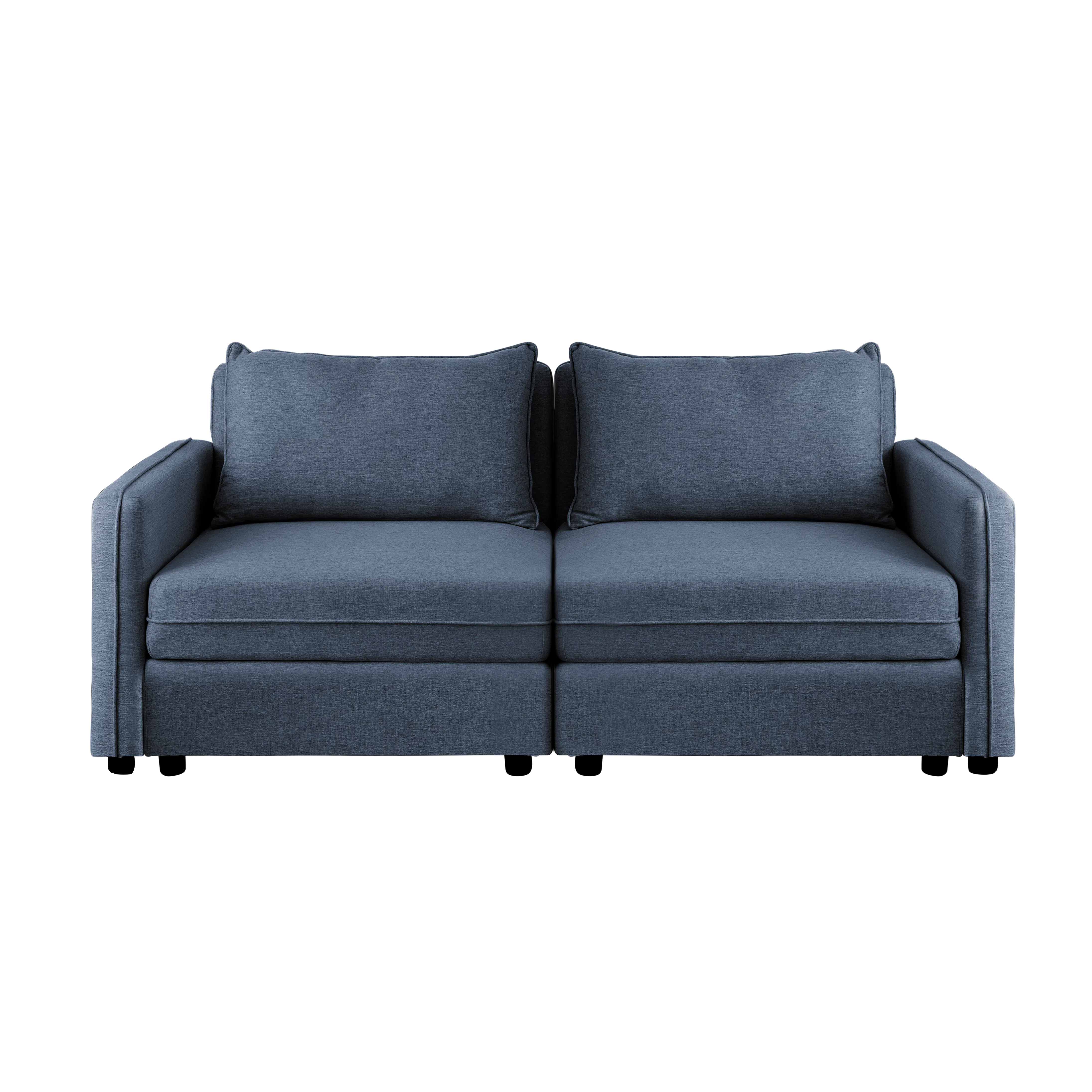 Cameron Storage Armless Unit - Denim (Fabric) - 13 - Grey upholstered sofa, modern design, two-seater, armrests, cushioned