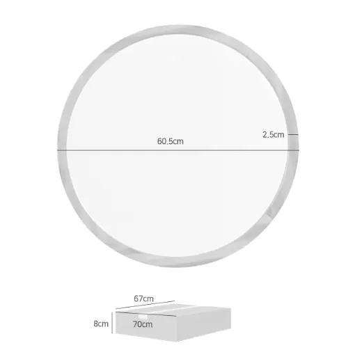 (As-is) Vezzo Wooden Round Mirror 60cm - 15