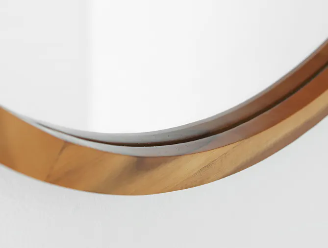(As-is) Vezzo Wooden Round Mirror 60cm - 13