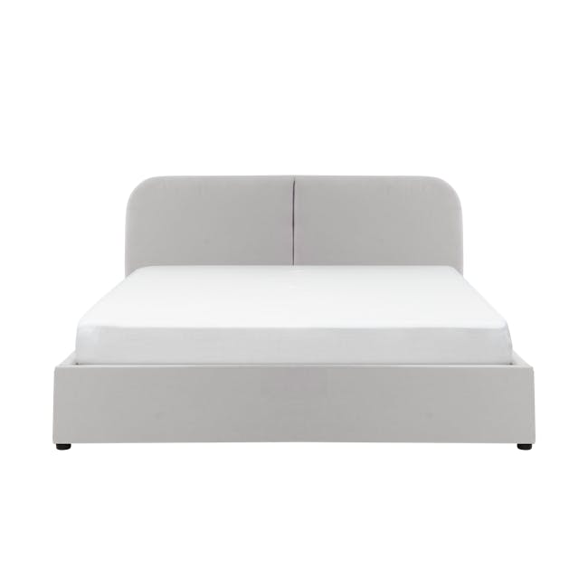 Nolan Queen Storage Bed in Silver Fox with 2 Hendrix Bedside Tables - 2