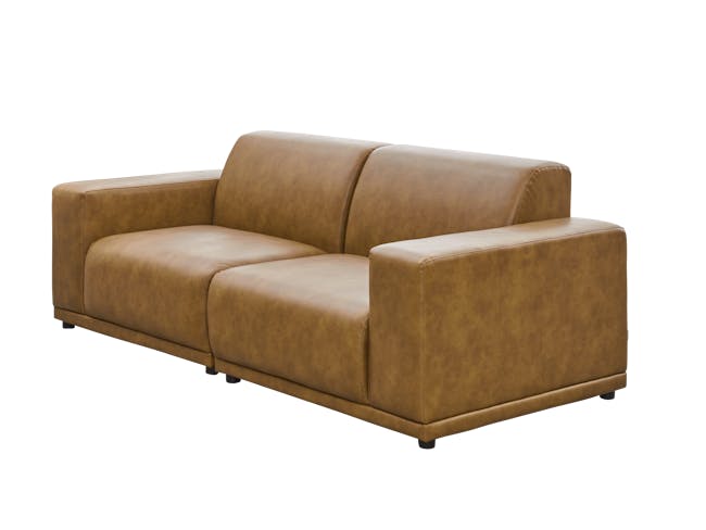 Milan 3 Seater Sofa - Tan (Faux Leather) - 2