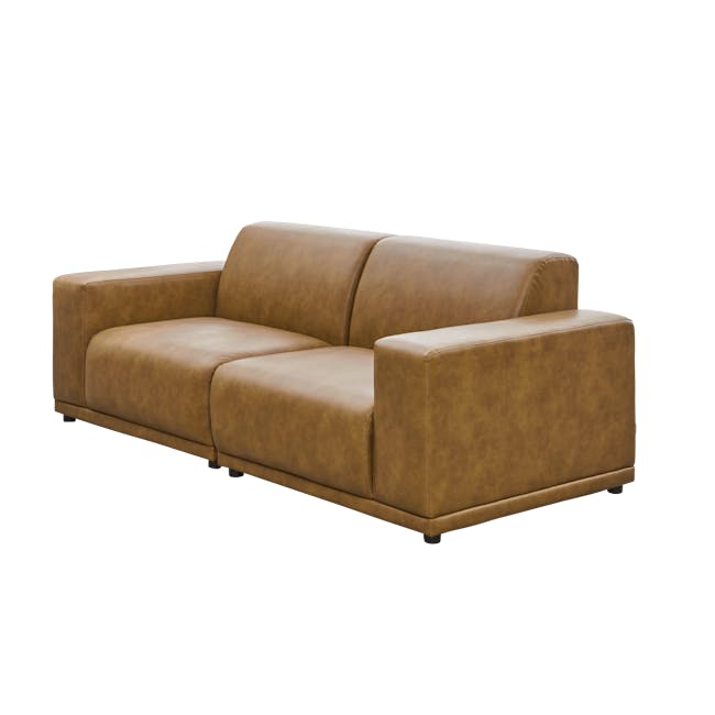 Milan 3 Seater Sofa - Tan (Faux Leather) - 2