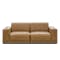 Milan 3 Seater Sofa with Ottoman - Tan (Faux Leather) - 2