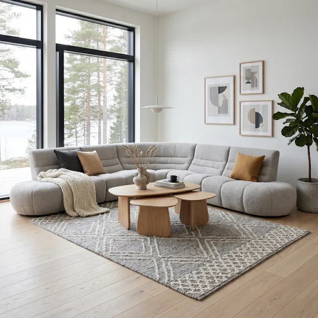 Tara Large Corner Sectional Extended Sofa - Grey - 2