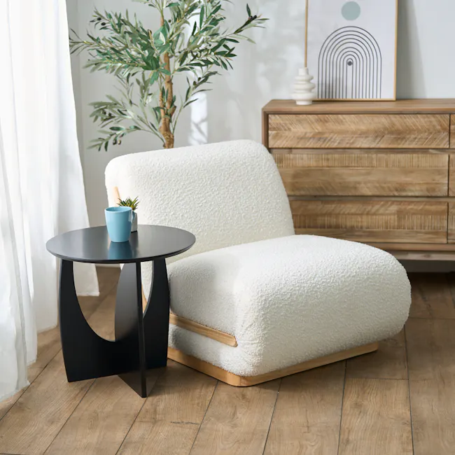 (As-Is) Coda Sculpted Side Table - Black - 2