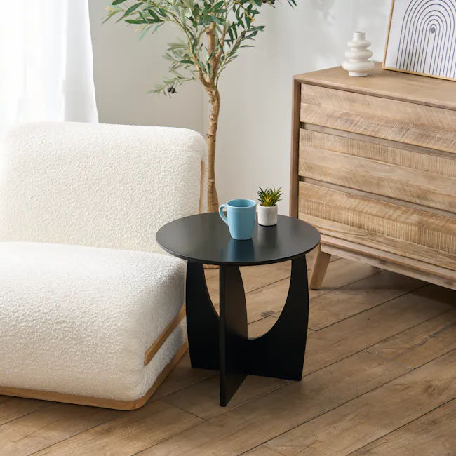 (As-Is) Coda Sculpted Side Table - Black - 7
