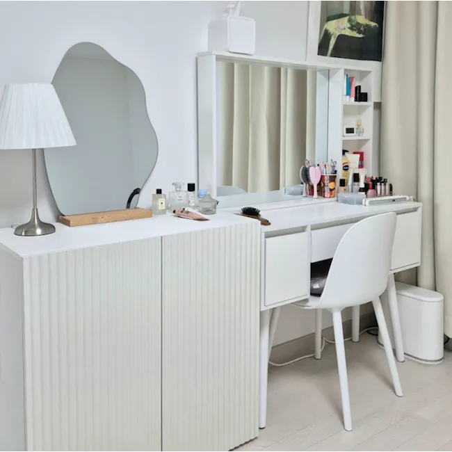 Heidi Cabinet 0.8m - White - 11 - White vanity with sleek design, minimalist decor, modern aesthetic, vanity unit with