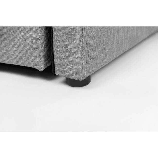 ESSENTIALS Super Single Trundle Bed - Grey (Fabric) - 10