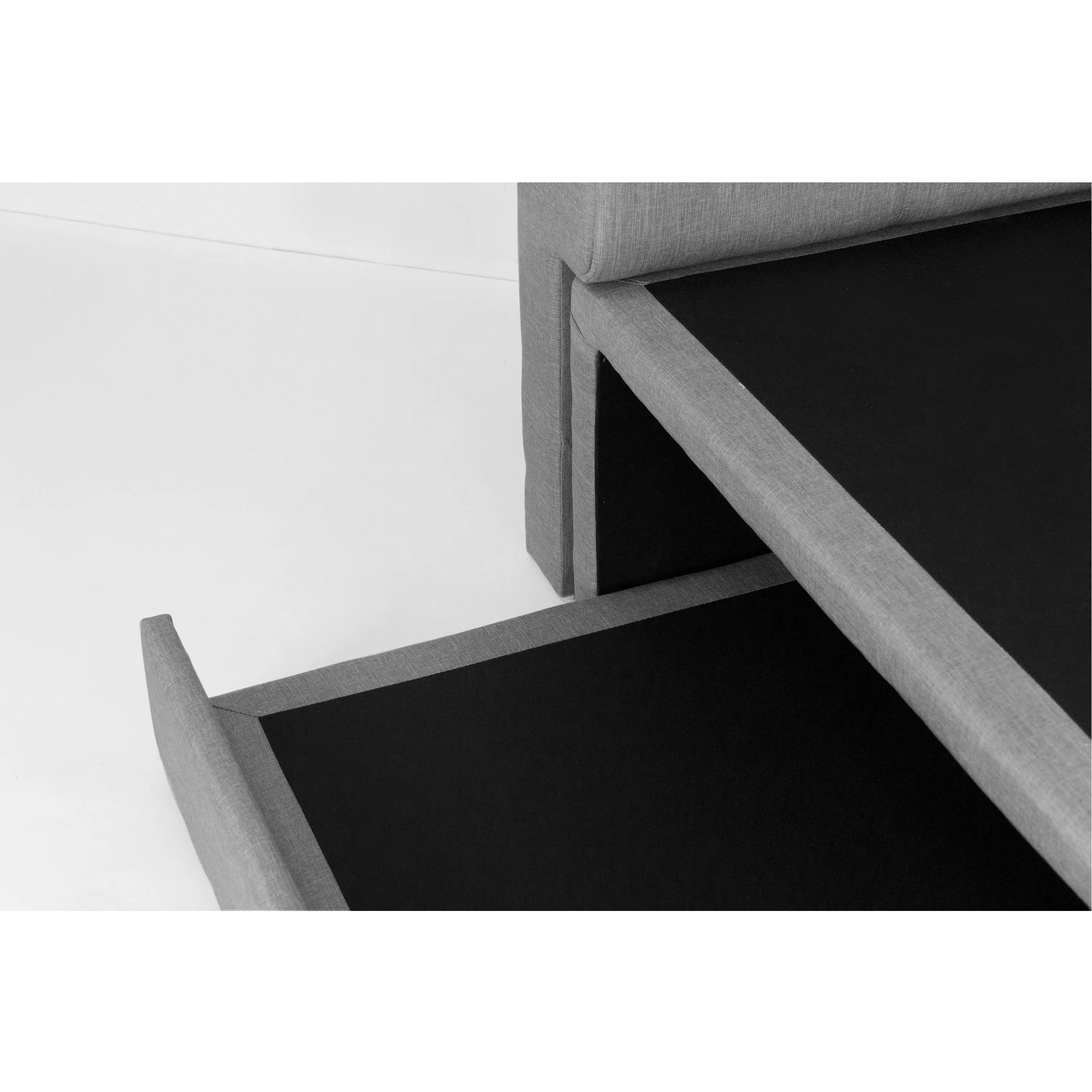 ESSENTIALS Super Single Trundle Bed - Grey (Fabric) - 9 - Modern sofa with sleek design, minimalist furniture, contemporary