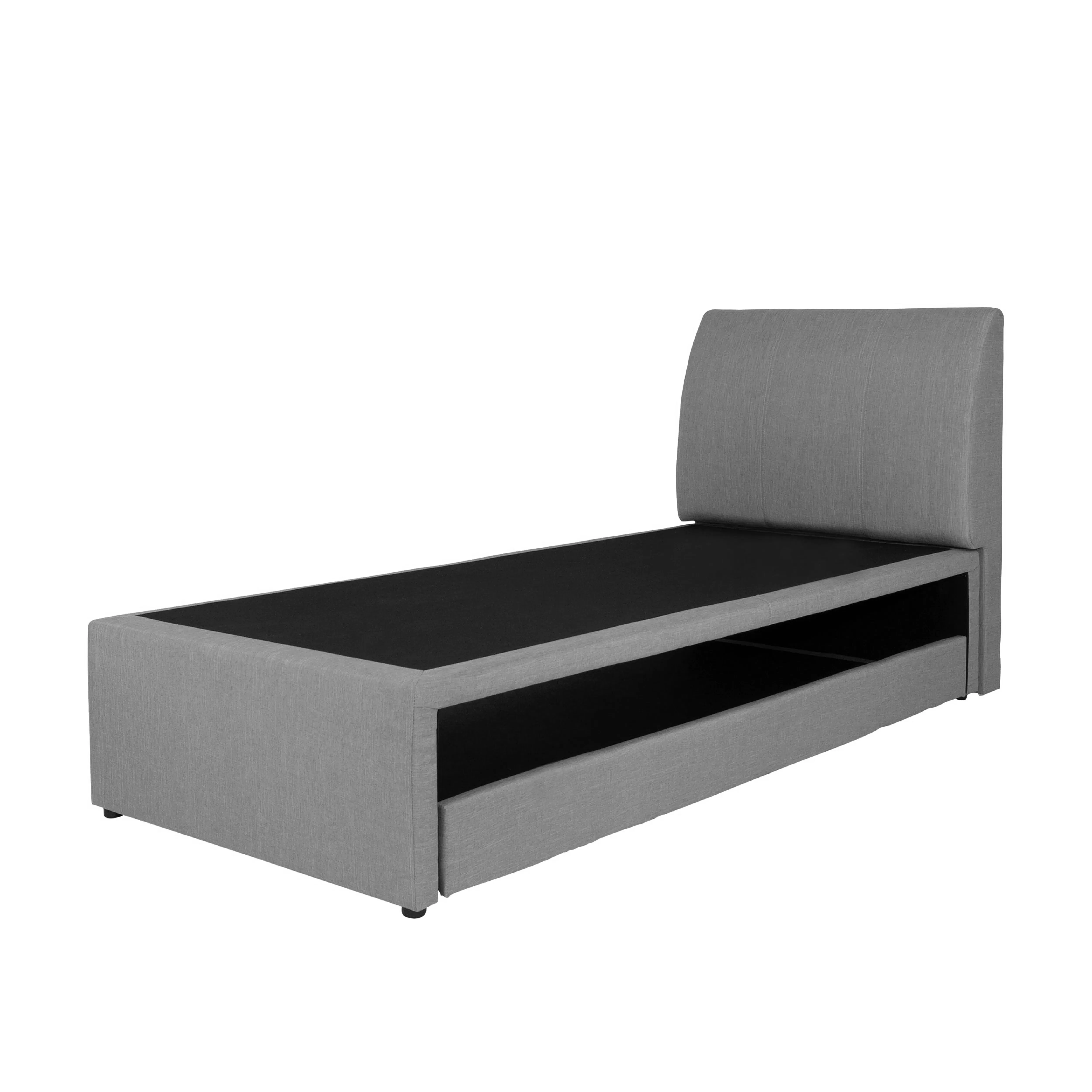 ESSENTIALS Super Single Trundle Bed - Grey (Fabric) - 7