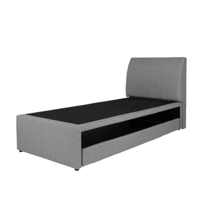 ESSENTIALS Super Single Trundle Bed - Grey (Fabric) - 6
