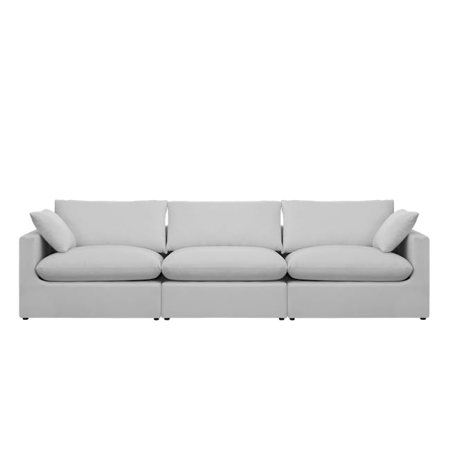 Russell 3 Seater Sofa - Silver (Eco Clean Fabric) - 7
