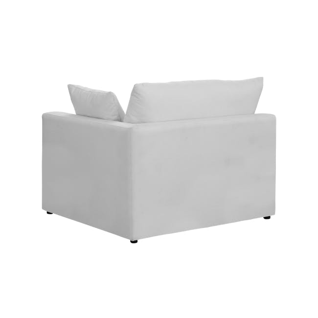 Russell 3 Seater Sofa with Ottoman - Silver (Eco Clean Fabric) - 8