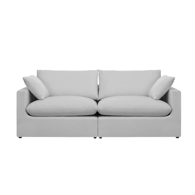 Russell 4 Seater Sofa with Ottoman - Silver (Eco Clean Fabric) - 2