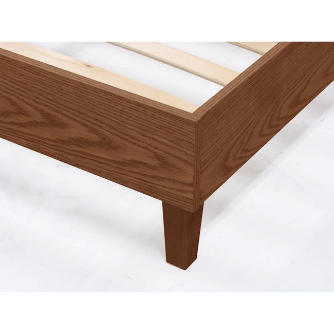 Landon Queen Bed with 2 Kyoto Single Shelf Bedside Table in Walnut - 8
