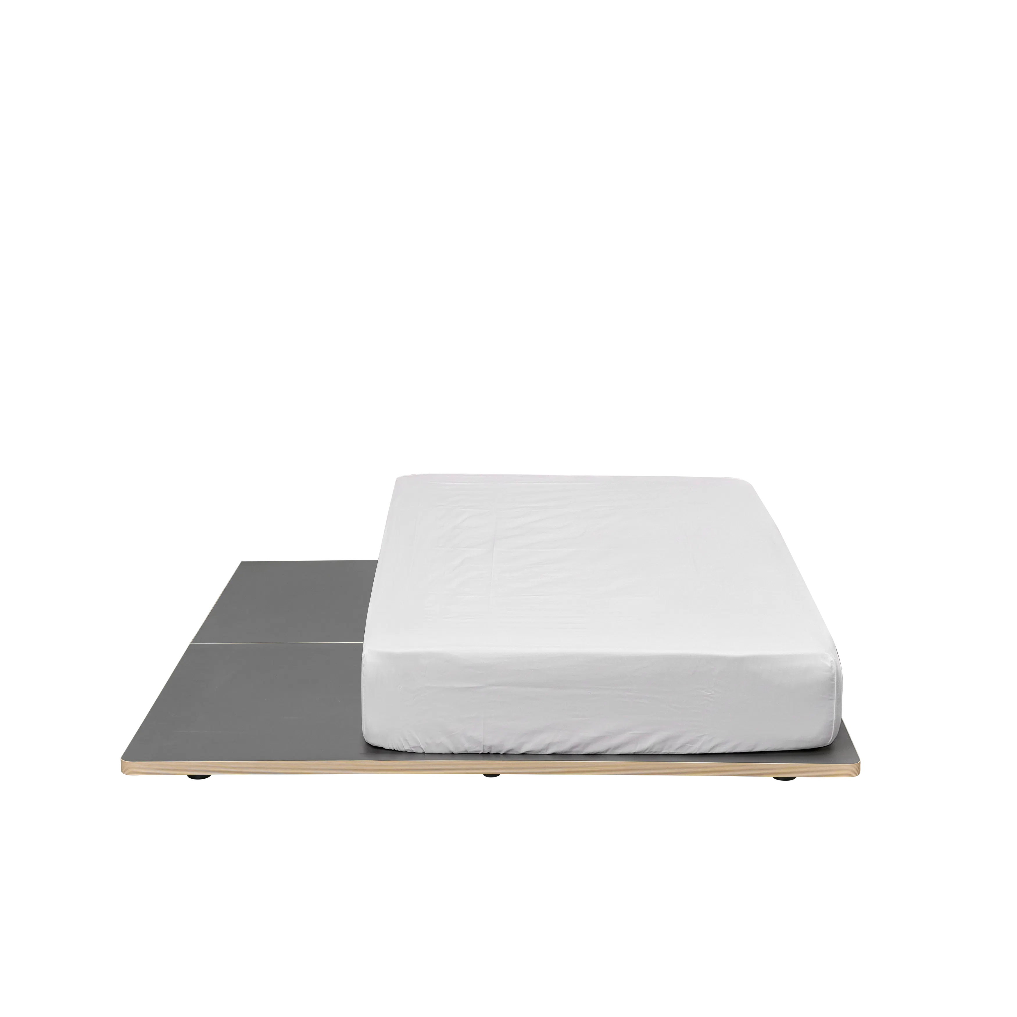 Kira Queen Low Platform Bed - Charcoal