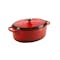 Lodge 7 Quart Oval Enameled Cast Iron Dutch Oven - Red - 0