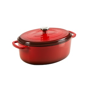 Lodge 7 Quart Oval Enameled Cast Iron Dutch Oven - Red